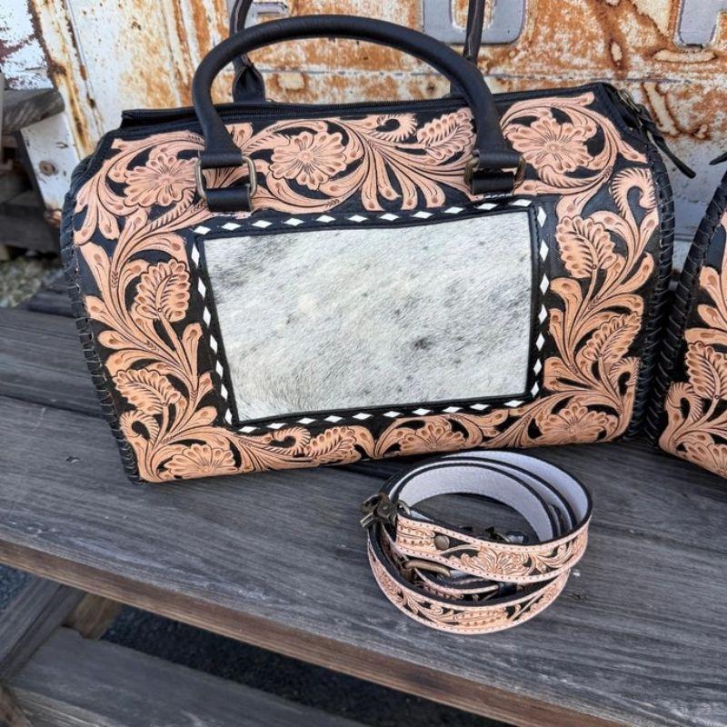Tooled Leather and hair on Large Speedy Bag