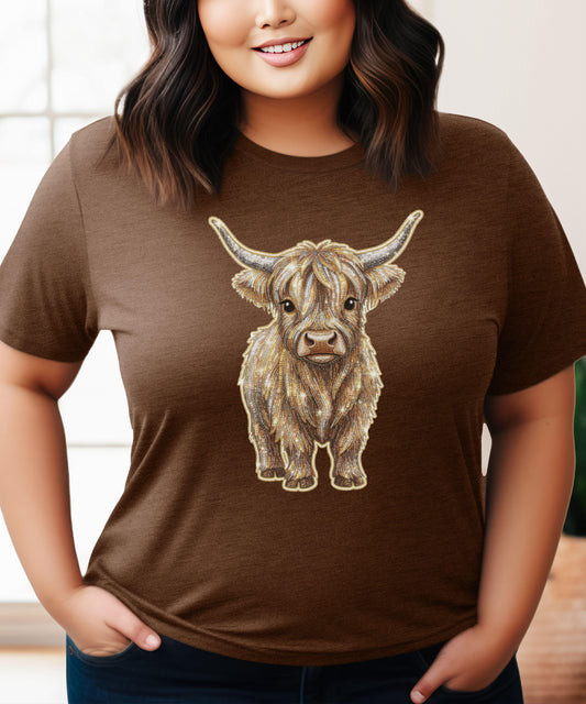 Highland cow graphic Tee