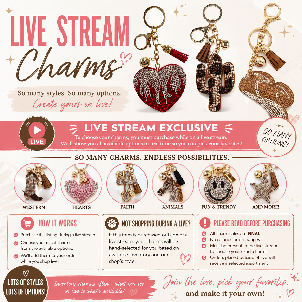 Live Stream Charm Bar Listing
