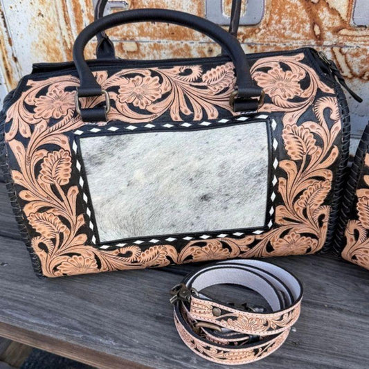 Tooled Leather and hair on Large Speedy Bag